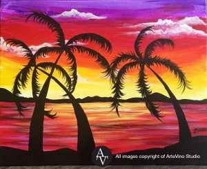 Family Paint Class - Warm Sunset @ ArteVino Studio Freehold | Freehold | New Jersey | United States