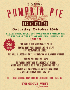 2nd Annual Pumpkin Pie Baking Contest @ The Grove Shrewsbury | Shrewsbury | New Jersey | United States